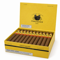 Partagas Gigante open yellow box of cigars on white